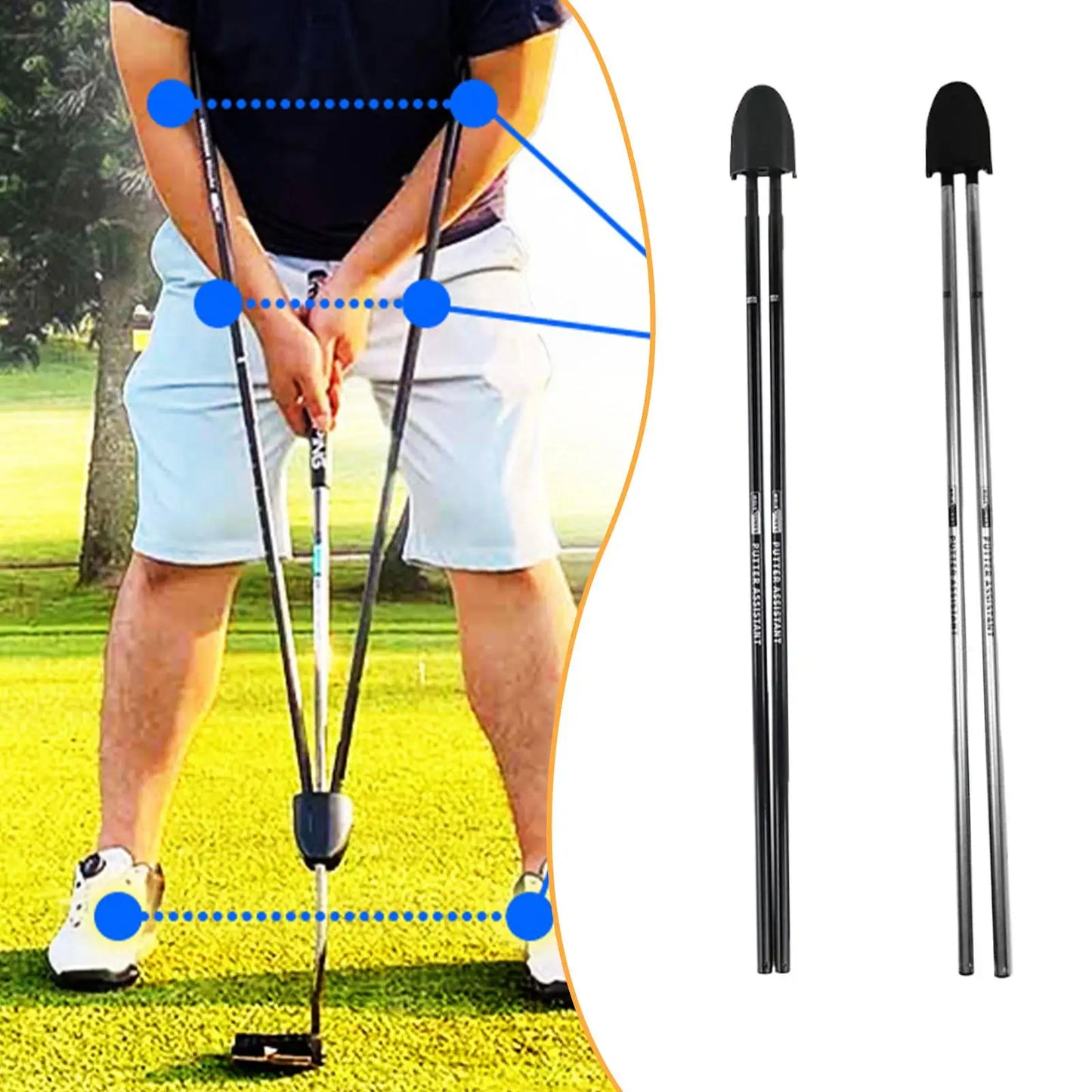 Golf Swing Trainer, Adjustable Length, Putter Alignment Aid Supplies, Position Correction for Beginners Golf Training Aid