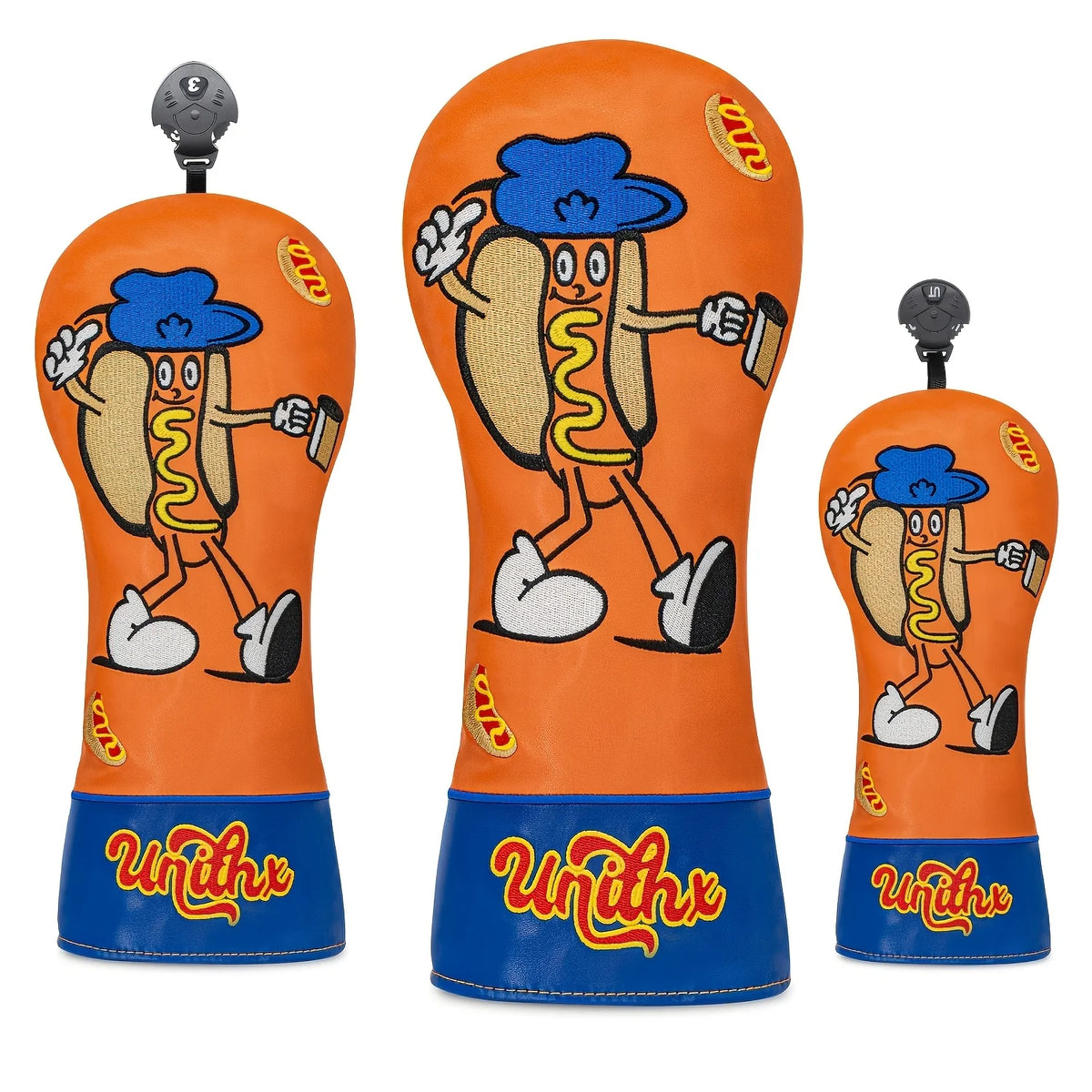 Hot Dog Design Style Golf Club Covers for 1pc/3pcs Driver, Fairway, Hybrids - Head Covers for Golf Clubs,