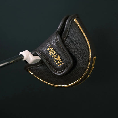Premium Golden Golf Club Head Covers Set Luxury PU Leather Driver Fairway Hybrid Iron Putter Headcover Protector Set