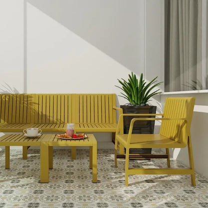 Minimalist Modern Outdoor Patio Table and Chair Set, Terrace Garden Leisure Table and Chair Combination