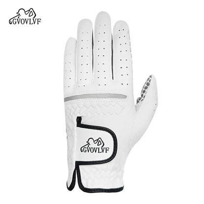 Golf Gloves Leather White Breathable Gloves On Both Sides Non Slip Soft And Comfortable Gift For Golfers