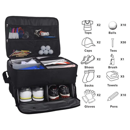 Golf Trunk Organizer Oxford Shoe Compartment Waterproof Large Capacity Car Storage Bag Sport Accessories Travel Tote Ventilated