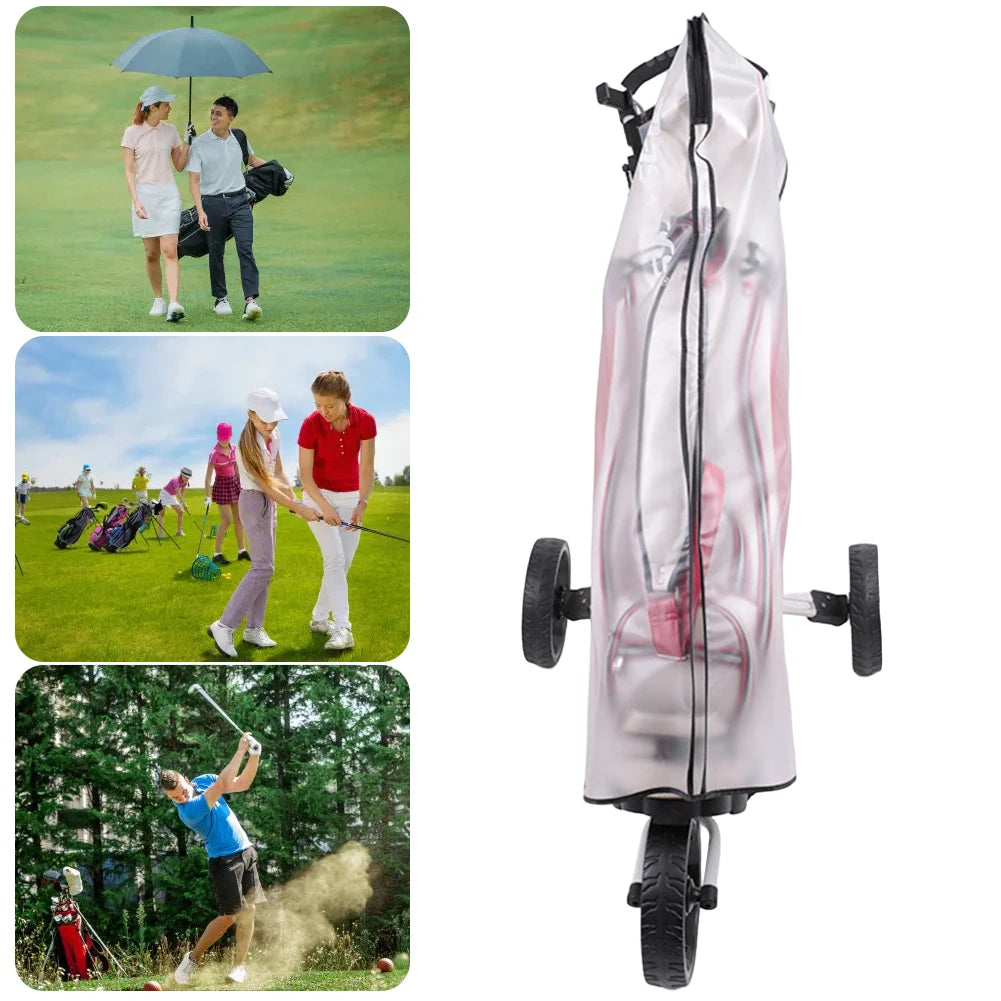 PVC Golf Bag Rain Cover Waterproof Clear Golf Cart Travel Bag Golf Bag Protector Golf Trolley Rain Bag Outdoor Sporting Supplies