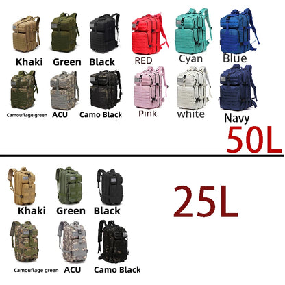 25L/50L 1000D Nylon Golf Waterproof Trekking Fishing Hunting Bag Backpack Outdoor Rucksacks Tactical Sports Camping Hiking