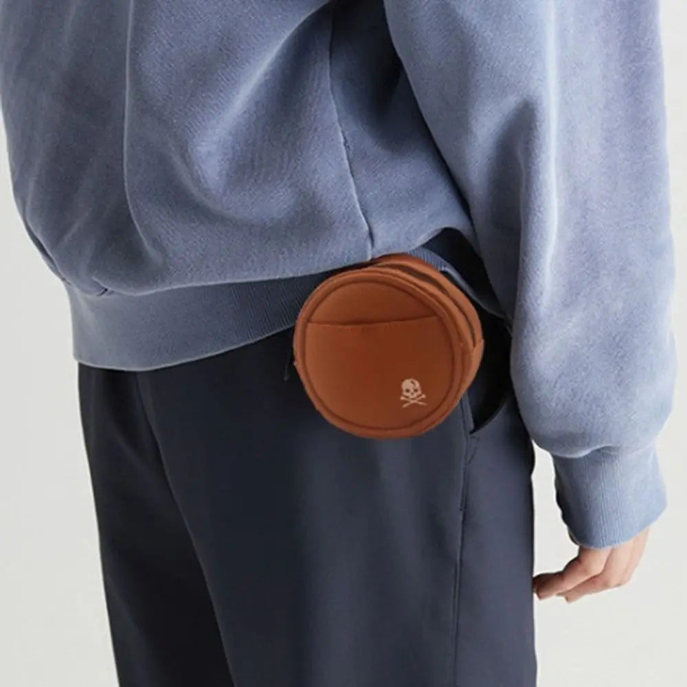 Leather Golf Waist Bag 4 Balls Capacity Protective Golf Storage Case Tee Holder Multi-function Golf Ball Storage Clip Men/Women