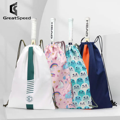 Greatspeed Waterproof Tennis Badminton Bag Drawstring Unisex Outdoor Travel Basketball Backpack for Fitness And Sports