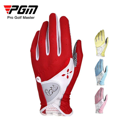 1 pairs Women Golf Gloves Soft Breathable PU Leather with Non-Slip Particle Outdoor Sports Wholesale Accessories