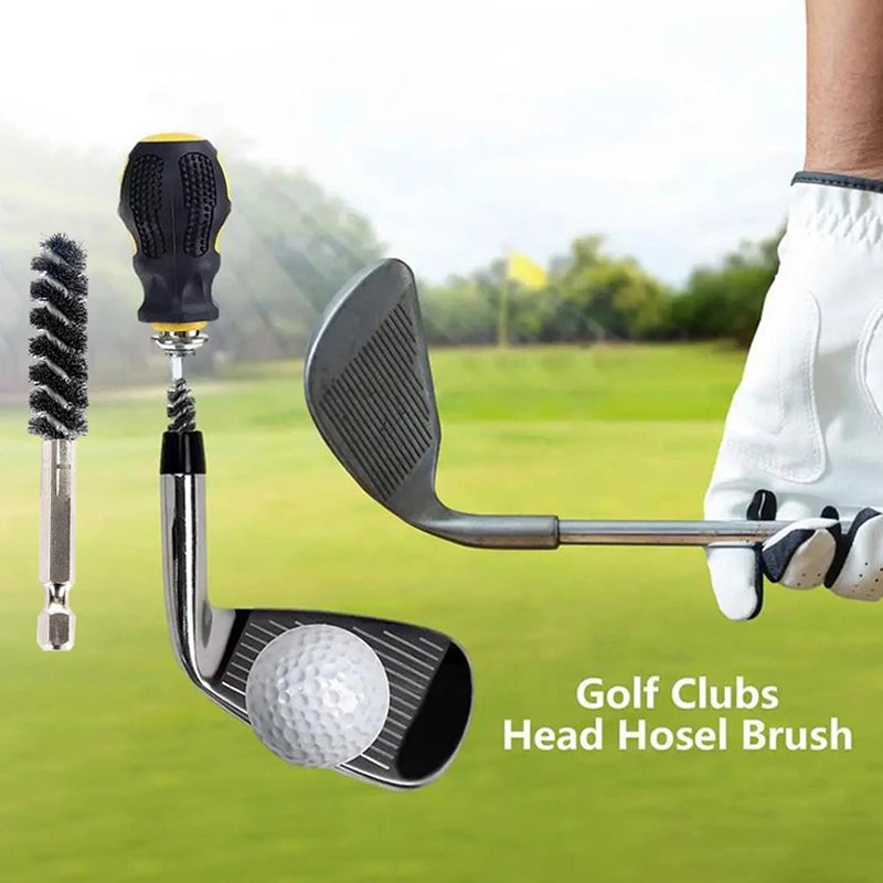 Golf Clubs Head Hosel Brush Electric Drill Wire Brush Hexagonal Rod Golf Iron Head Rust Remover Brush Golf Club Cleaning Polish