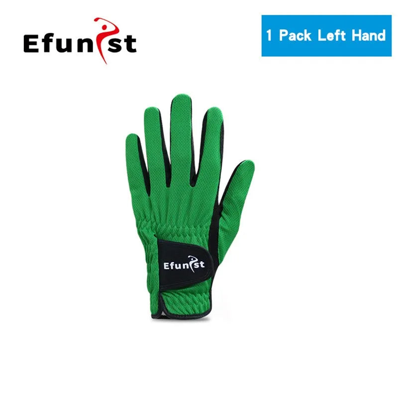 Men's Golf Glove Micro Soft Fiber Breathable 1 Pair or Worn on Left/Right Hand With Magic Tape Elastic Band 5 Colors Golf Gloves