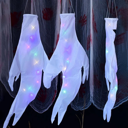 Halloween Hanging Decorations | Scary Ghost Windsock | DIY Emoticons Glow Ghost Lights | Day of The Dead Horror Props