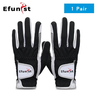 Men's Golf Glove Micro Soft Fiber Breathable 1 Pair or Worn on Left/Right Hand With Magic Tape Elastic Band 5 Colors Golf Gloves