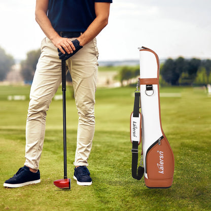 Portable PU Lightweight Park Golf Gun Bag Waterproof Microfiber Leather Durable Multipurpose Sports Golf Club Bag Golf Supplies
