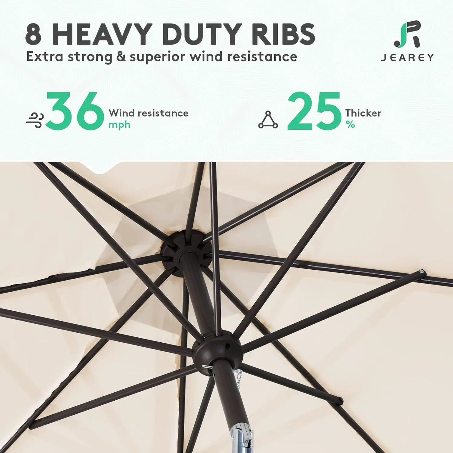 9FT Outdoor Patio Umbrella with Push Button Tilt and Crank, UV Protection | Waterproof for Garden Deck Backyard Pool