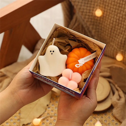 Halloween Scented Candle Ghost Pumpkin Gift Box Set Aromatherapy Holiday Cute Gift Home Fragrance Decoration Ornament Atmosphere