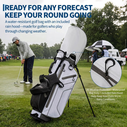 7 Way Golf Stand Bag Portable Waterproof Golf Club Bag For Men Women With Insulated Cooler Pocket Rain Hood And Removable Backpack Straps