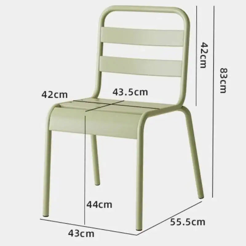 Nordic Outdoor Chair Simple Living Room Chair Home Iron Stackable Leisure Dining Table Chairs Outdoor Balcony Garden Chairs