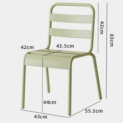 Nordic Outdoor Chair Simple Living Room Chair Home Iron Stackable Leisure Dining Table Chairs Outdoor Balcony Garden Chairs