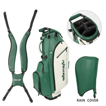 Lightweight Golf Stand Bag for Men & Women PU Material 14/6 Way Dividers 6 Way Top Dual Strap with Stand Feature