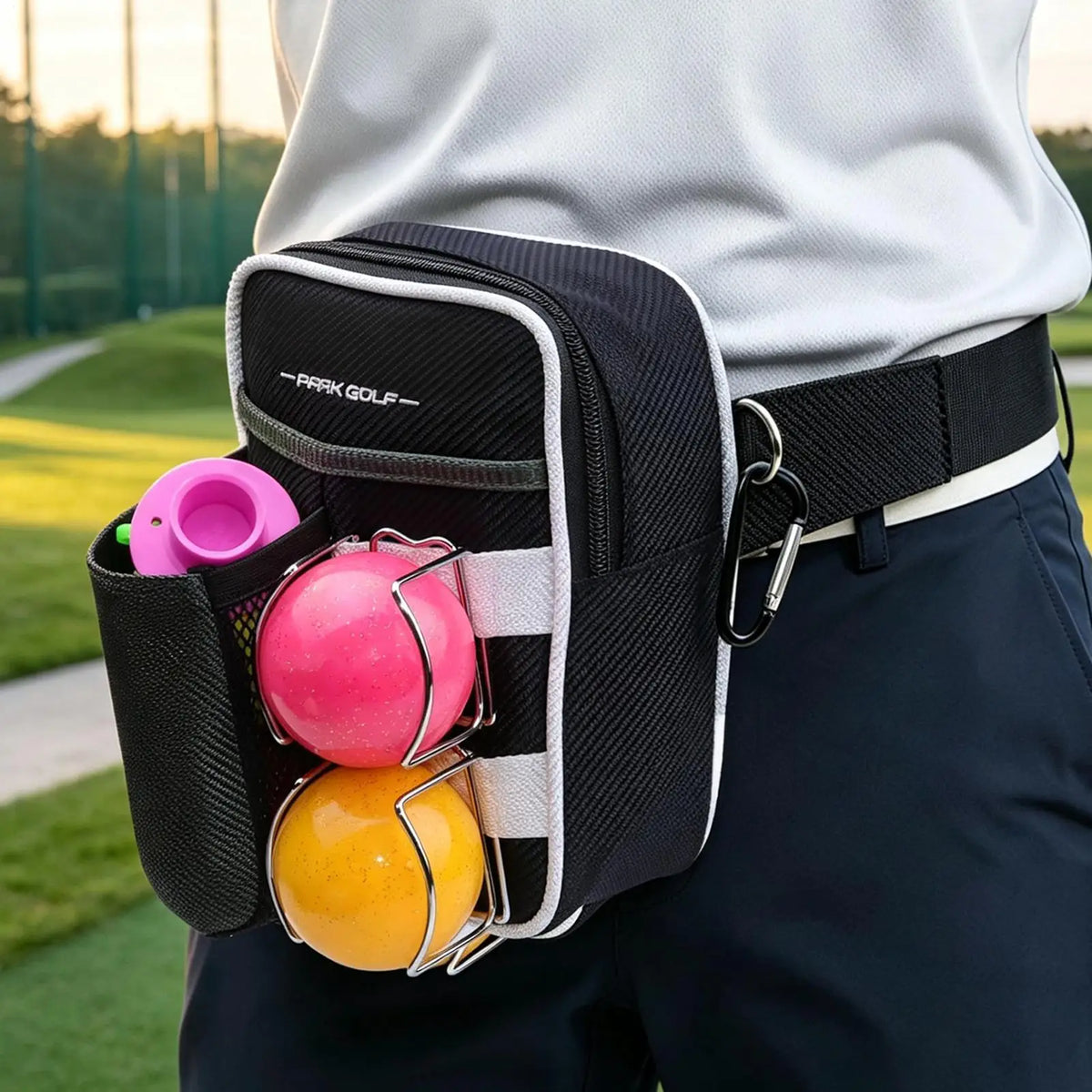 Golf Waist Pouch Waterproof Golfing Travel Waist Bag Golf Ball Tee Carry Pouch for Men Beginners Kids Amateur Golfers Outdoor