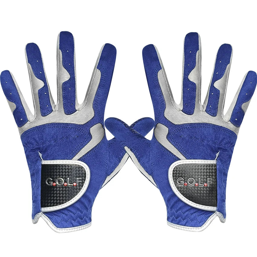 Men's Golf Glove One Pc Pair 2 Color Options Improved Grip System Cool Comfortable Blue White Color Left Right Hand NEW