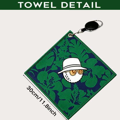 High-Quality Golf Towel, Stylish And Unique, Double-Layered And Durable, with a Retractable Hook, Quick-Drying, Super Absorbent