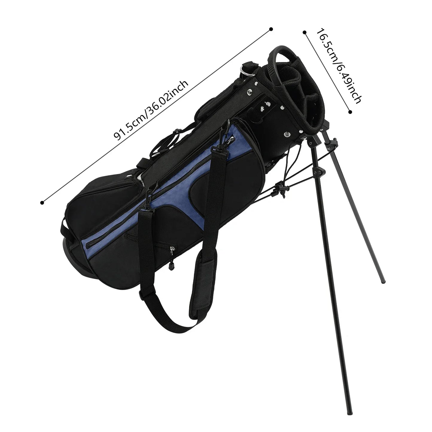 Golf Club Stand Bag with 3 Dividers 5 Pockets, Waterproof Nylon Adjustable Legs for Stability, Lightweight for Men and Women
