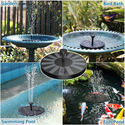 Solar Water Fountain Pool Pond Waterfall Fountain Garden Decoration Outdoor Bird Bath Solar Powered Floating Water Pump