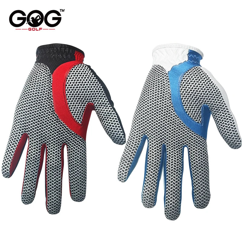 1pc Golf Gloves PU Leather Superelasticity Magic Gloves 2 Colour Blue Red For Men Schoolboy Gentleman For Game Ball New