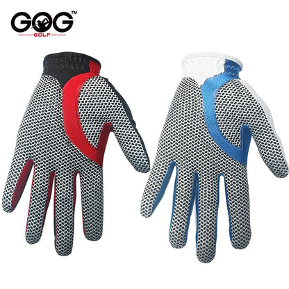 1pc Golf Gloves PU Leather Superelasticity Magic Gloves 2 Colour Blue Red For Men Schoolboy Gentleman For Game Ball New