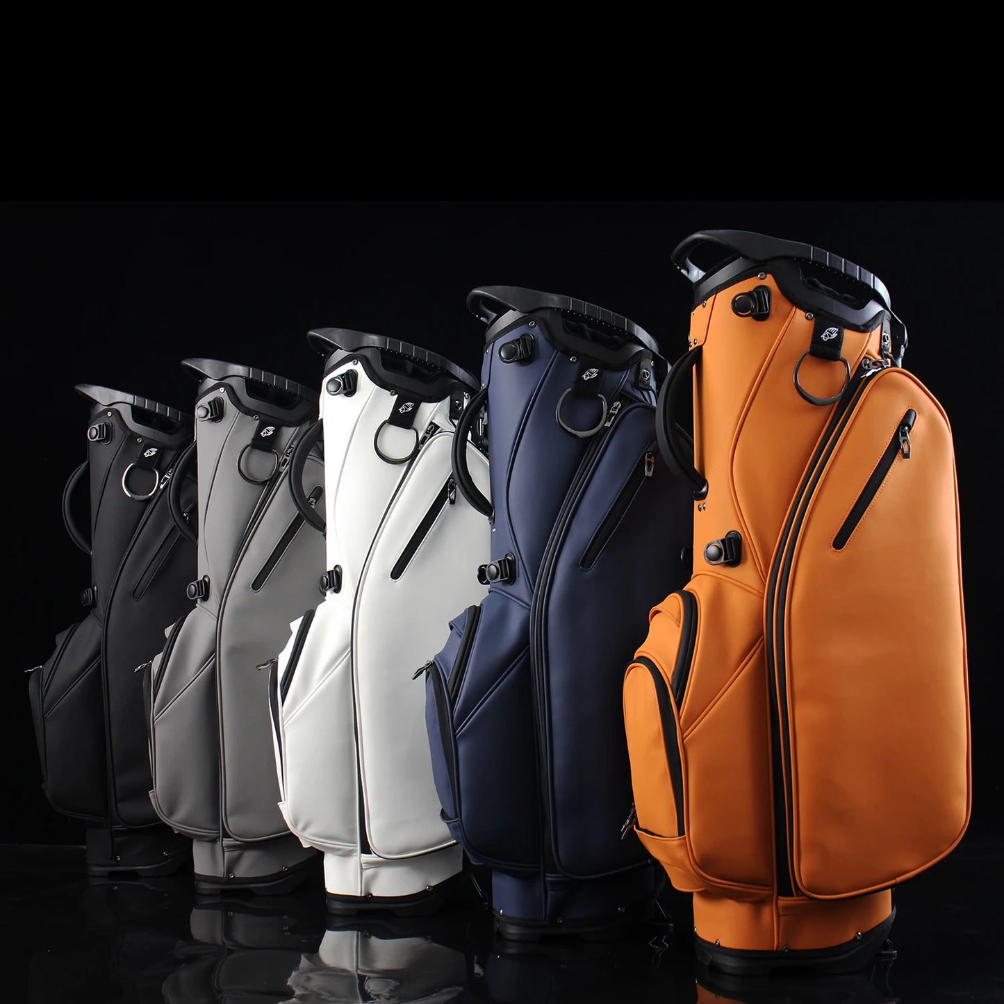 14 Way Full Length Dividers Golf Stand Bag, Tour Grade Durable Synthetic Leather Golf Club Bag, Adjustable Double Shoulder Strap