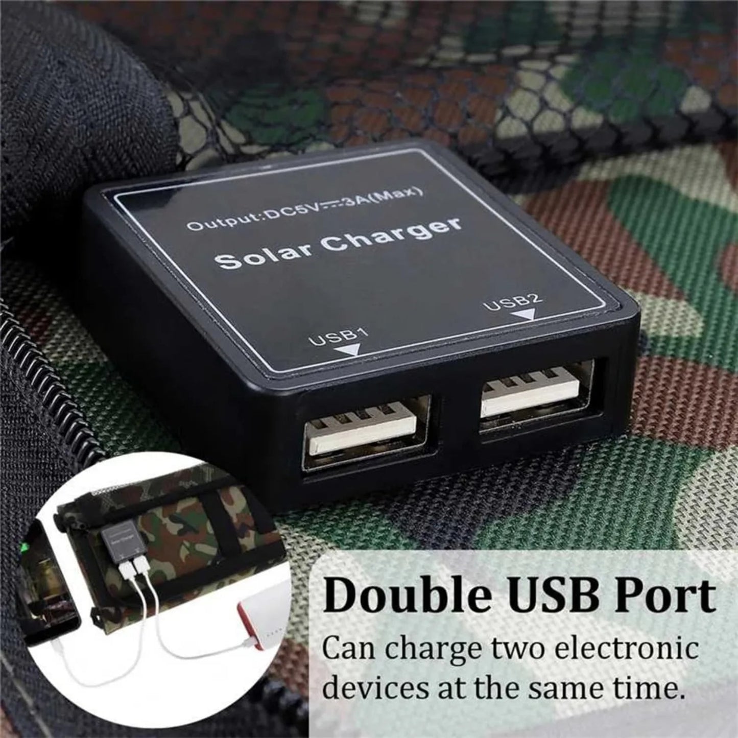 1pc Portable Foldable Solar Panel | 80W Power Output | USB Interface | For Outdoor Travel And Camping