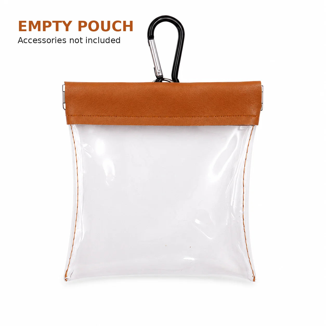 Clear PVC Golf Tee Pouch Portable Self Closing Storage Bag with Hanging Hook for Golf Course Practice Golf Bag Organization
