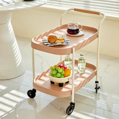 Nordic-Style Mobile Cart Living Room Sofa Side Storage Table Minimalist Home Decor with Wheels Multi-Purpose Coffee Table