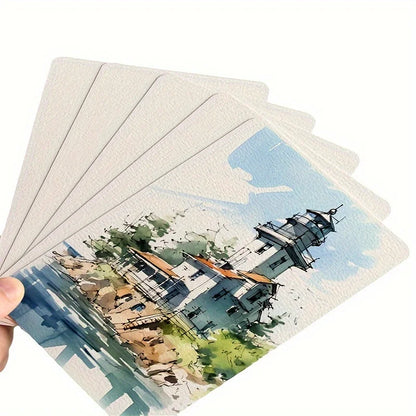 50PCS Premium Watercolor Paper, Dual-Use Art Craft Paper, Thick Sketch Paper, For Watercolor Painting, Drawing, Sketching