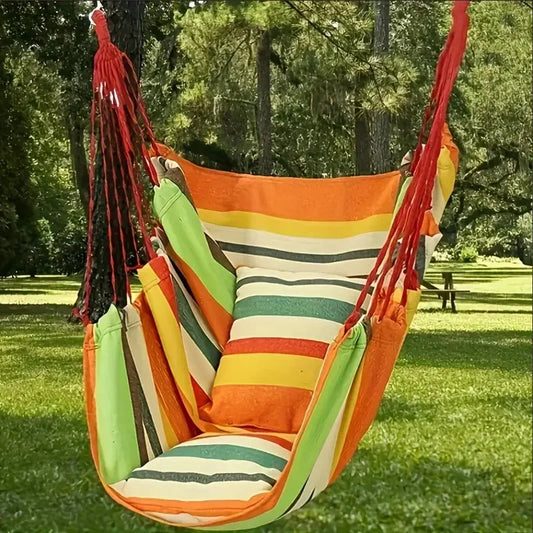 1pc Folding Hammock | Anti Rollover And Anti Slip | Outdoor Hammock Chair |  Canvas Leisure Swing Chair