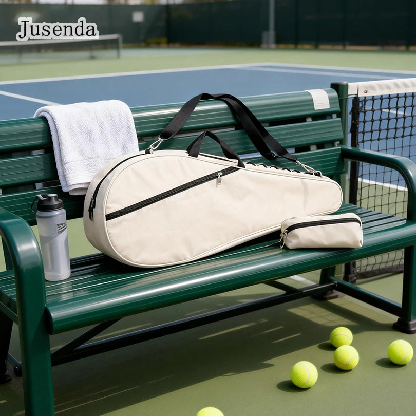 Jusenda Tennis Badmiton Racket Bag Cover for Various Tennis Racket Soft Face Carbon Fiber Eva Racquet Unisex Tennis Shoulder Bag