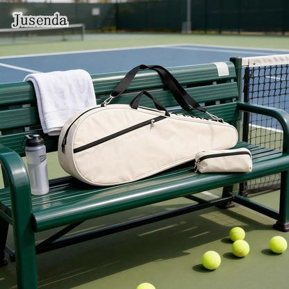 Jusenda Tennis Badmiton Racket Bag Cover for Various Tennis Racket Soft Face Carbon Fiber Eva Racquet Unisex Tennis Shoulder Bag