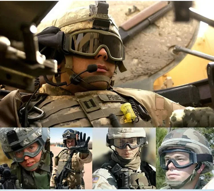 Outdoor tactical glasses, desert locust military fan goggles, dust-proof shooting, motorcycle CS shock resistant sports glasses