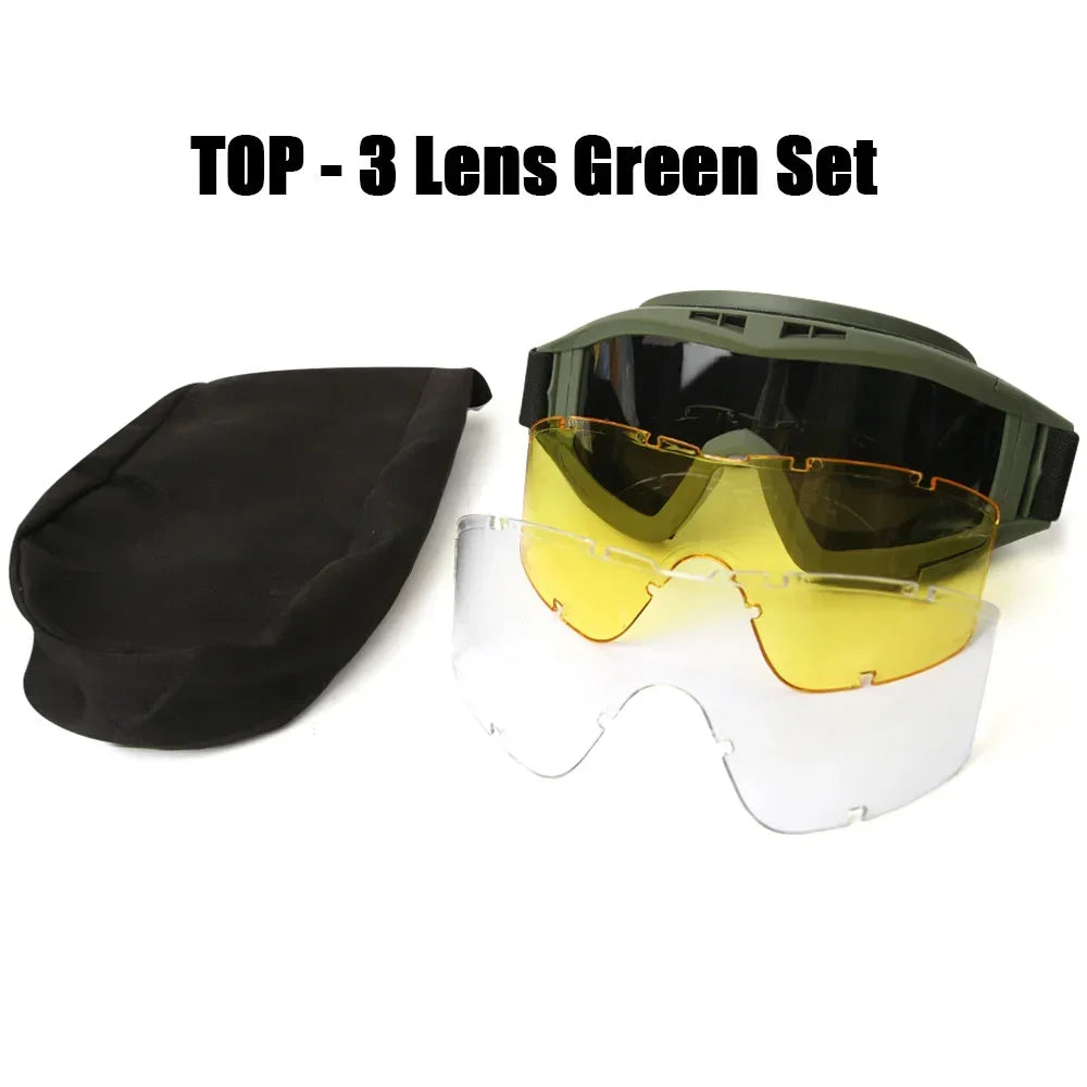 Outdoor tactical glasses, desert locust military fan goggles, dust-proof shooting, motorcycle CS shock resistant sports glasses