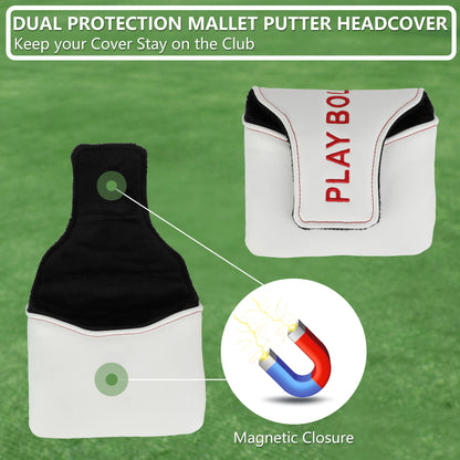Golf Putter Head Cover With Eye-catching – PU & Wear-Resistant, Soft Velour Lining,Best Gift For Golfers