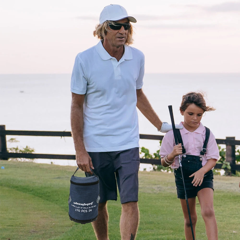 Golf Ball Bag with 3 Capacity Options: Durable Canvas, Thick Plastic Bottom, And Embossed High-Quality Metal Zipper