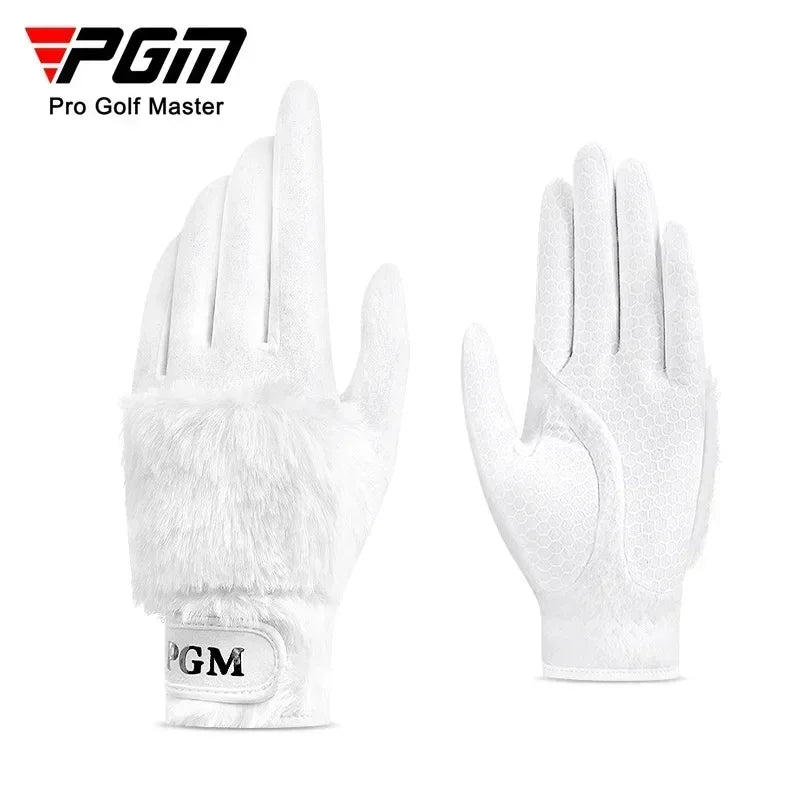 PGM Autumn And Winter Golf Gloves Women's Plush Thickened Plush Warm Gloves Two Hand Set