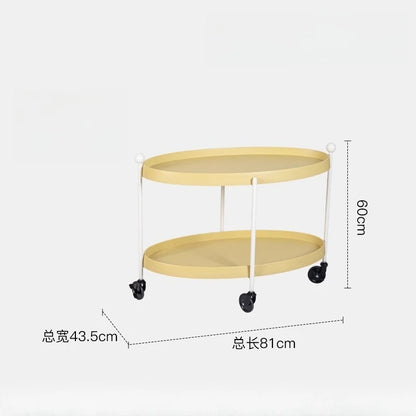 Nordic-Style Mobile Cart Living Room Sofa Side Storage Table Minimalist Home Decor with Wheels Multi-Purpose Coffee Table
