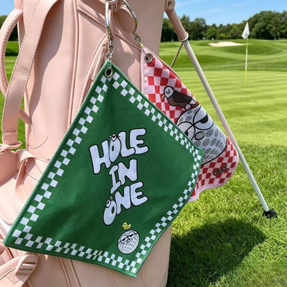 2 Counts New High Quality Golf Towels Fashionable and Double Sided Print Telescopic Hook Quick Drying Super Absorbent Soft Fast