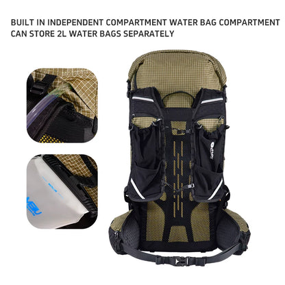 40L Lightweight Hiking Backpack Trekking Packs Climbing Backpack Waterproof Bagpack