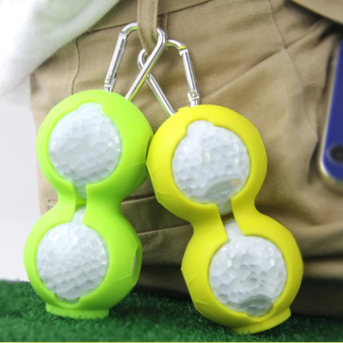 Golf accessories protective cover golf supplies with buckle silicone ball cover golf training equipment bag ball holder