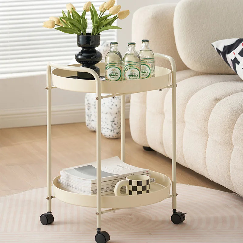 Couch side few household living room cream wind trolley simple coffee table design storage rack