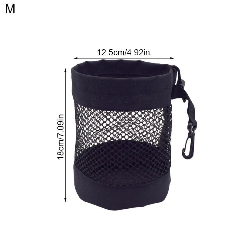 1Pc Golf Ball Pouch Bag With Drawstring Closure High Quality Mesh Nylon And Hanging Plastic Clip Convenient To Hang On Golf Bag
