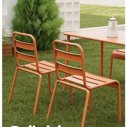 Nordic Outdoor Chair Simple Living Room Chair Home Iron Stackable Leisure Dining Table Chairs Outdoor Balcony Garden Chairs