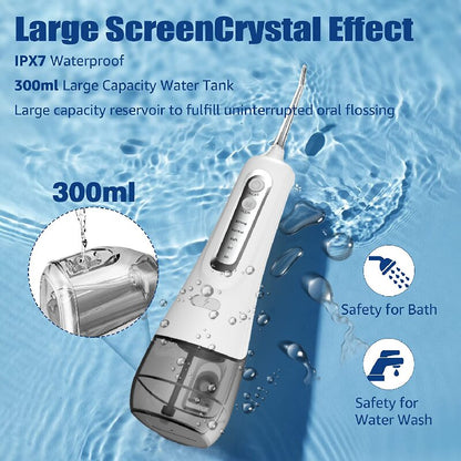 4-speed 4-nozzle handheld 300ml electric oral care teeth cleaning instrument water flosser